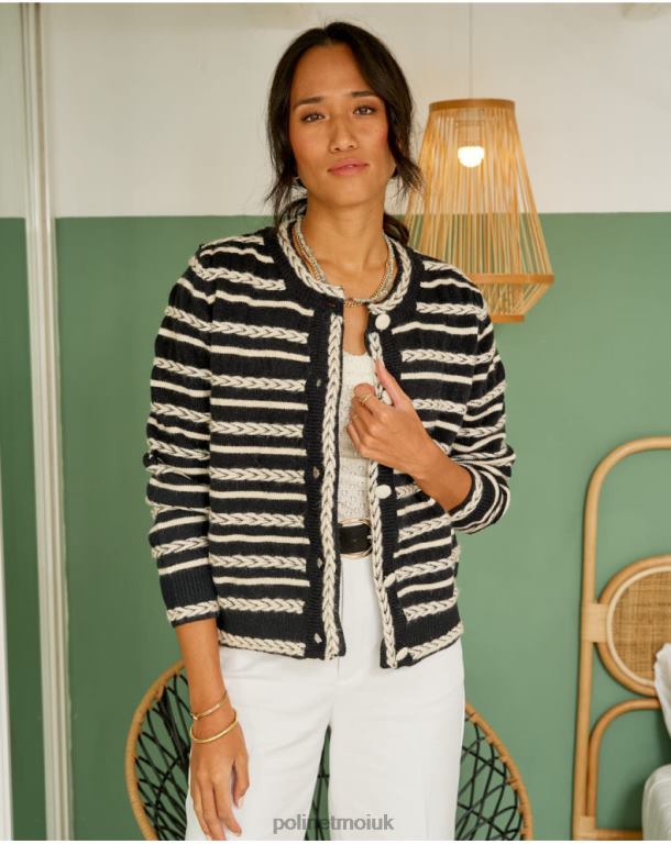 Clothing Polin et moi Cardigan spikes Mara Black J4DB6359