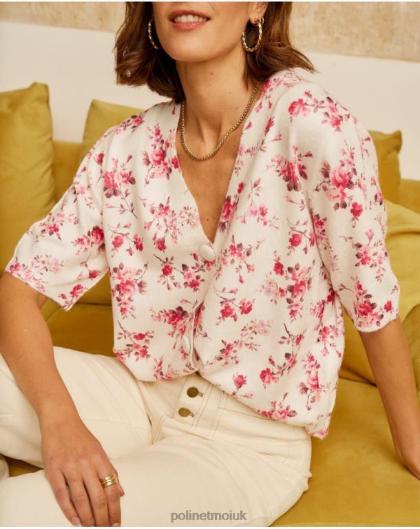 Clothing Polin et moi Famara Floral Cardigan ROSE J4DB6352