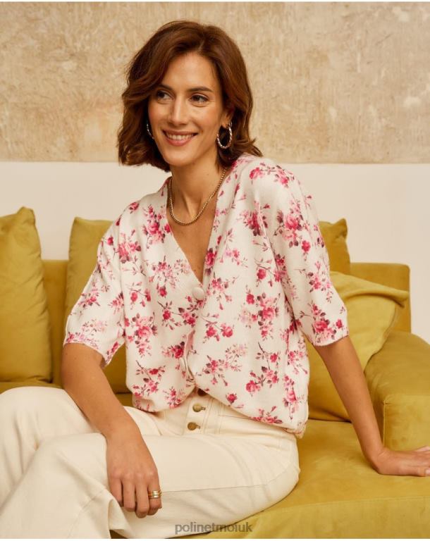 Clothing Polin et moi Famara Floral Cardigan ROSE J4DB6352