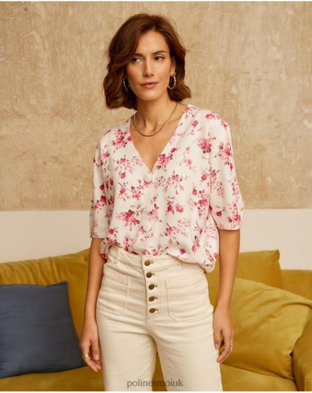 Clothing Polin et moi Famara Floral Cardigan ROSE J4DB6352