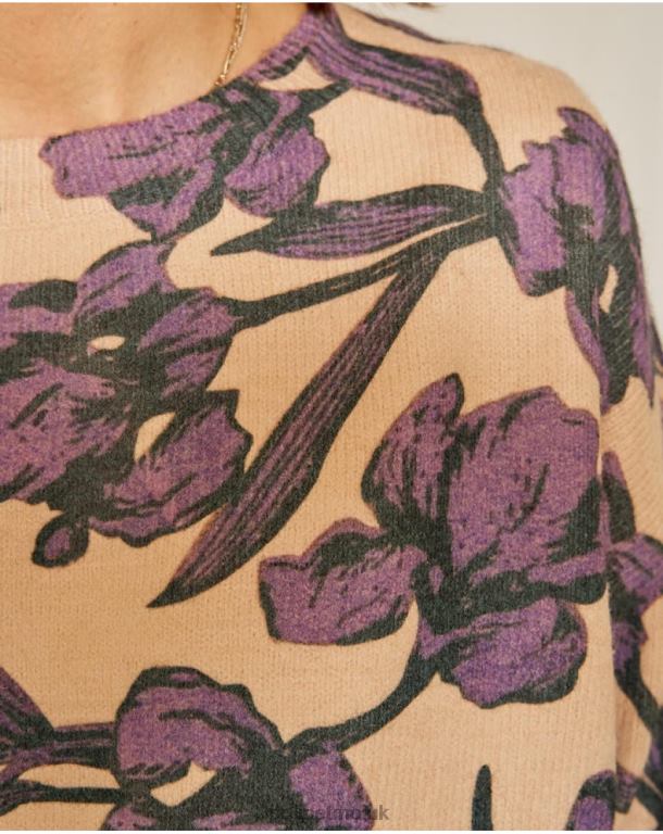 Clothing Polin et moi Sweater Flowers Fiore Lilac J4DB6360