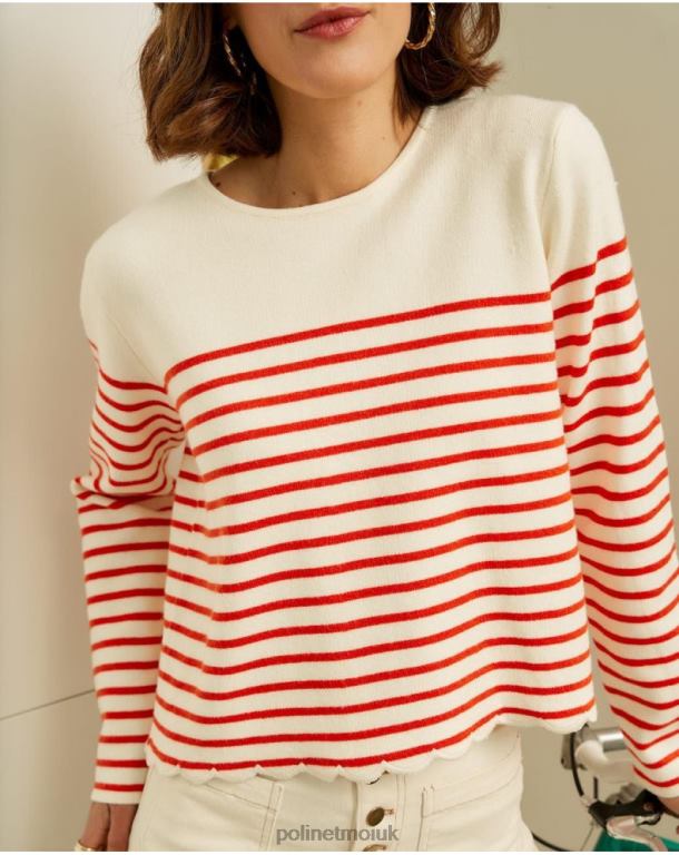Clothing Polin et moi Sweater Sailor Ane white J4DB6350