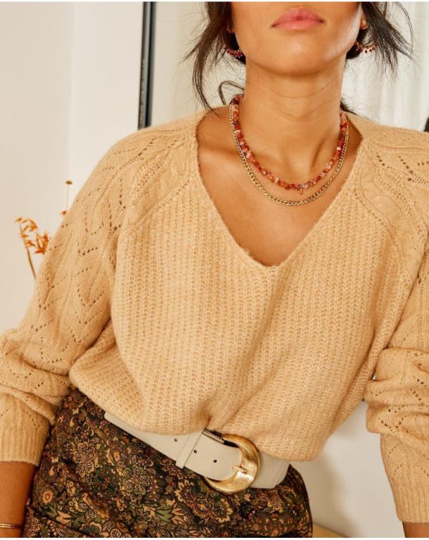 Clothing Polin et moi Sweater Standard Spikes camel J4DB6355