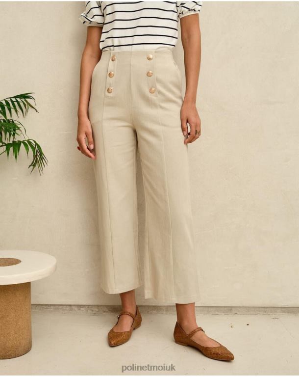 Clothing Polin et moi Buttons Net Pants Beige J4DB6334