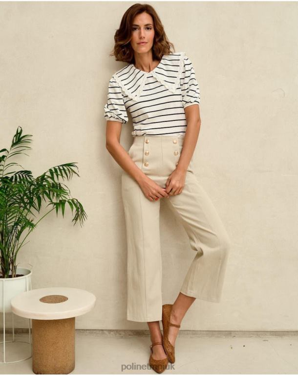 Clothing Polin et moi Buttons Net Pants Beige J4DB6334