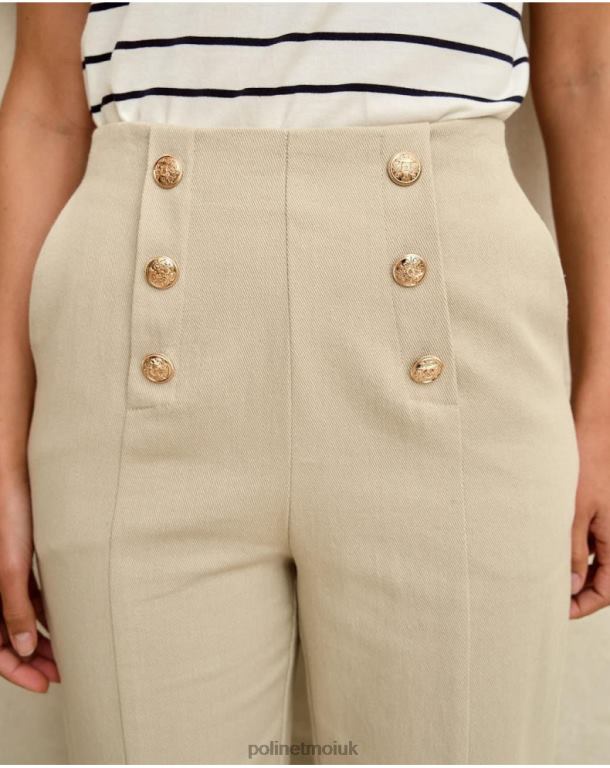 Clothing Polin et moi Buttons Net Pants Beige J4DB6334