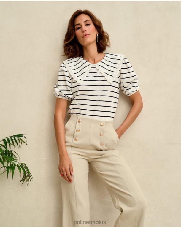 Clothing Polin et moi Buttons Net Pants Beige J4DB6334