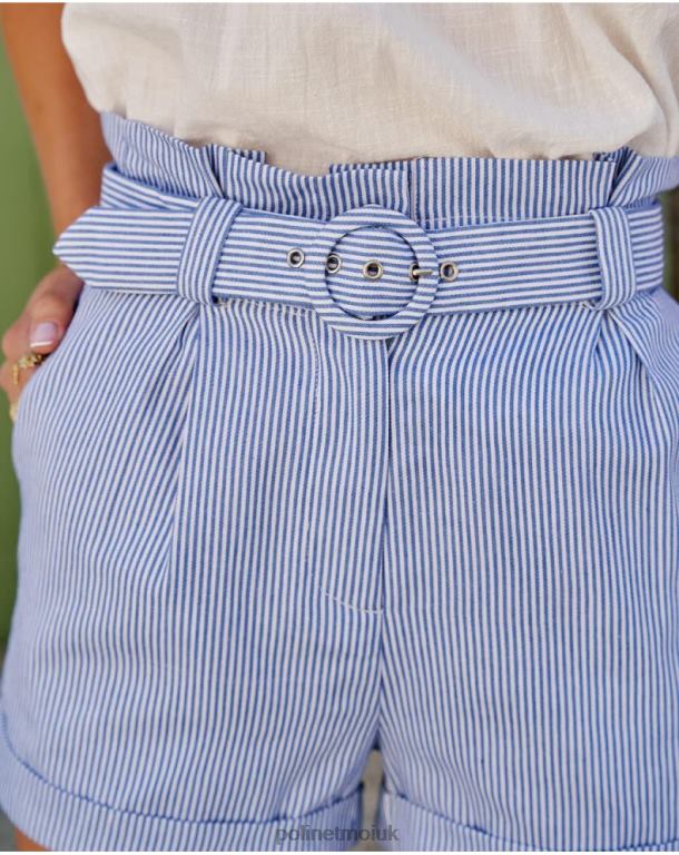 Clothing Polin et moi Short Stripes Manal Celestial J4DB6333