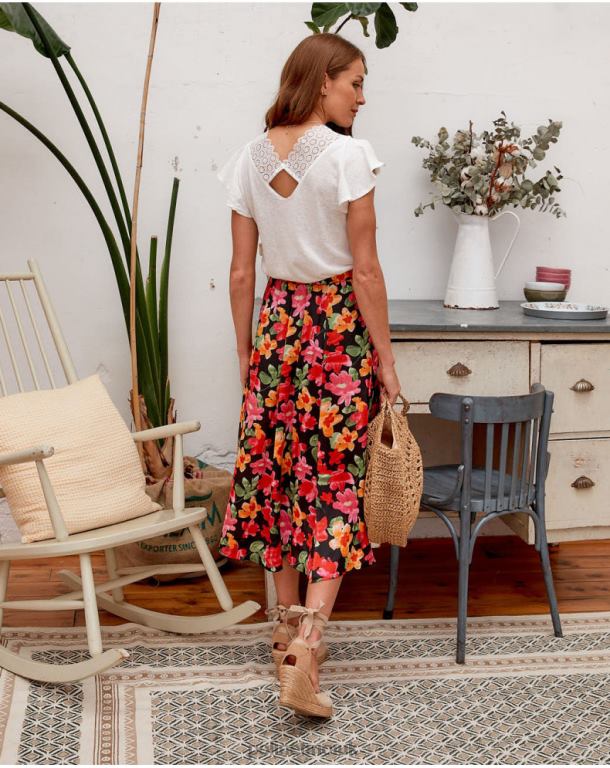 Clothing Polin et moi Floral Skirt Alizee black J4DB6314
