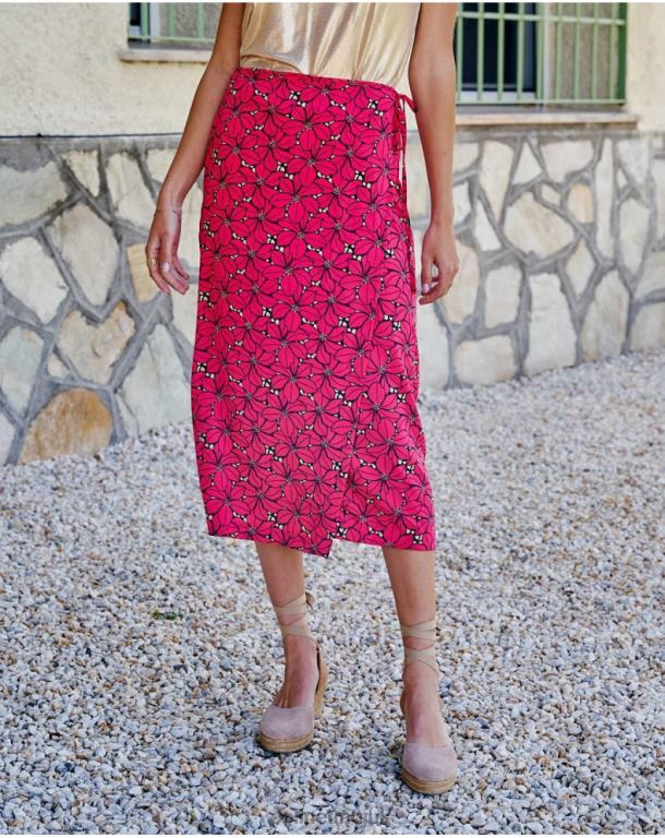Clothing Polin et moi Floral skirt Stella Fuchsia J4DB6316