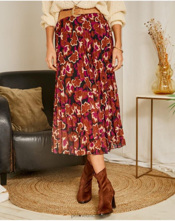 Clothing Polin et moi Floral skirt Suzy Raspberry J4DB6323