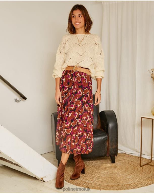 Clothing Polin et moi Floral skirt Suzy Raspberry J4DB6323