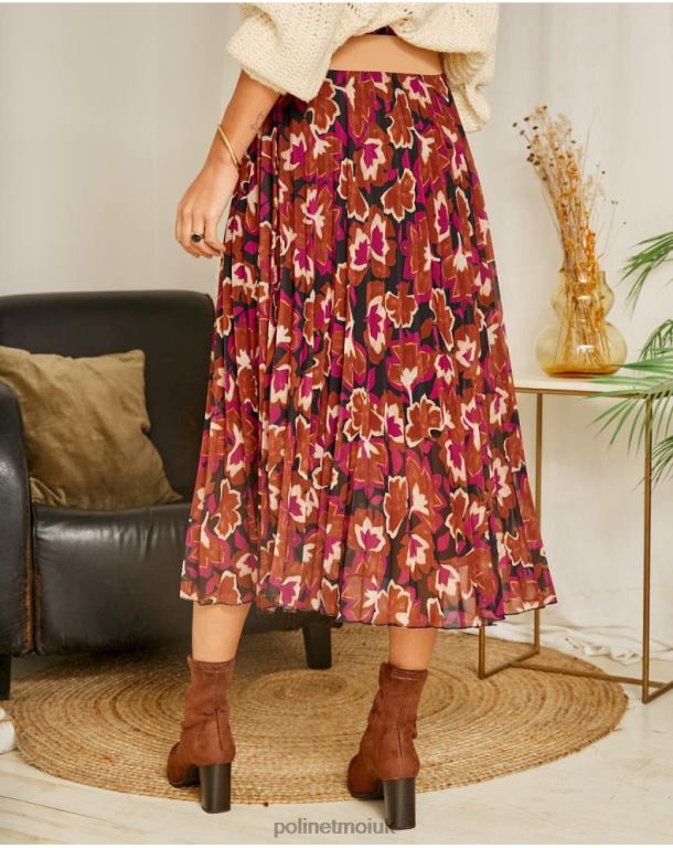 Clothing Polin et moi Floral skirt Suzy Raspberry J4DB6323