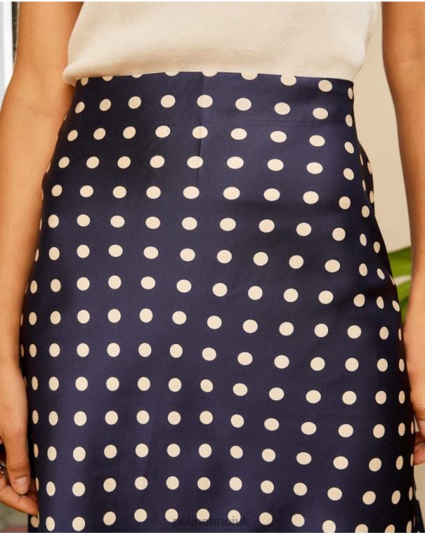 Clothing Polin et moi Floria Polka Dot Skirt MARINE J4DB6322