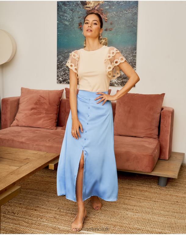 Clothing Polin et moi Maeva Button Skirt Celestial J4DB6301