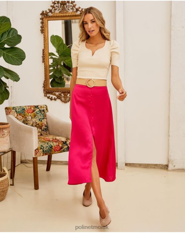 Clothing Polin et moi Maeva Button Skirt cherry J4DB6313