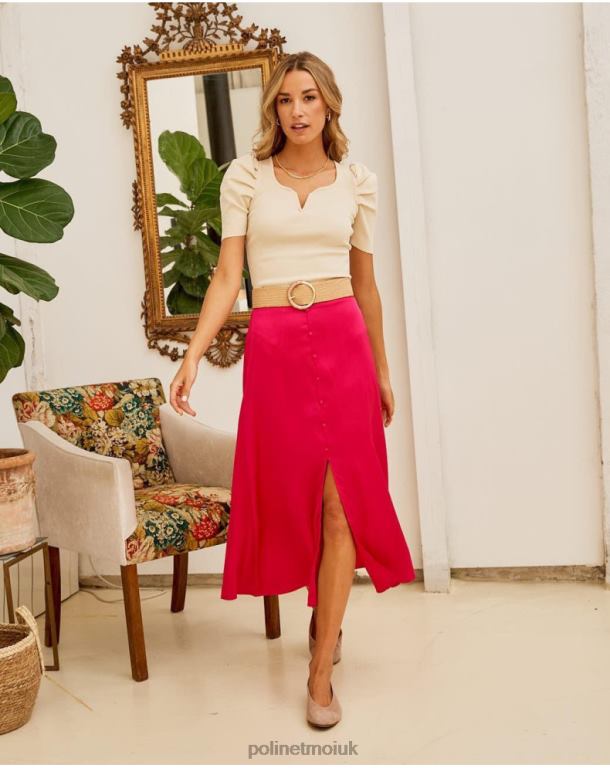 Clothing Polin et moi Maeva Button Skirt cherry J4DB6313