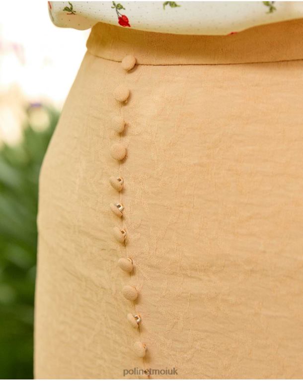 Clothing Polin et moi Melanie Button Skirt Beige J4DB6317