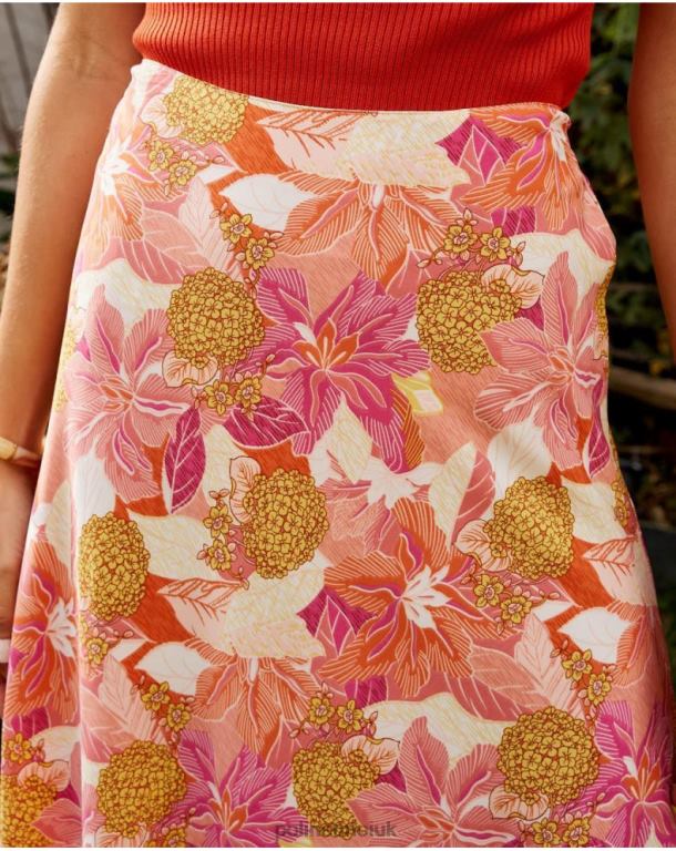 Clothing Polin et moi Midi skirt Flowers Dane Salmon J4DB6319