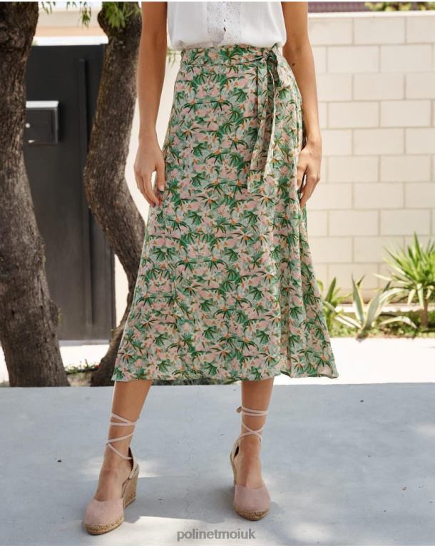 Clothing Polin et moi Midi skirt Joaquina Beige J4DB6298