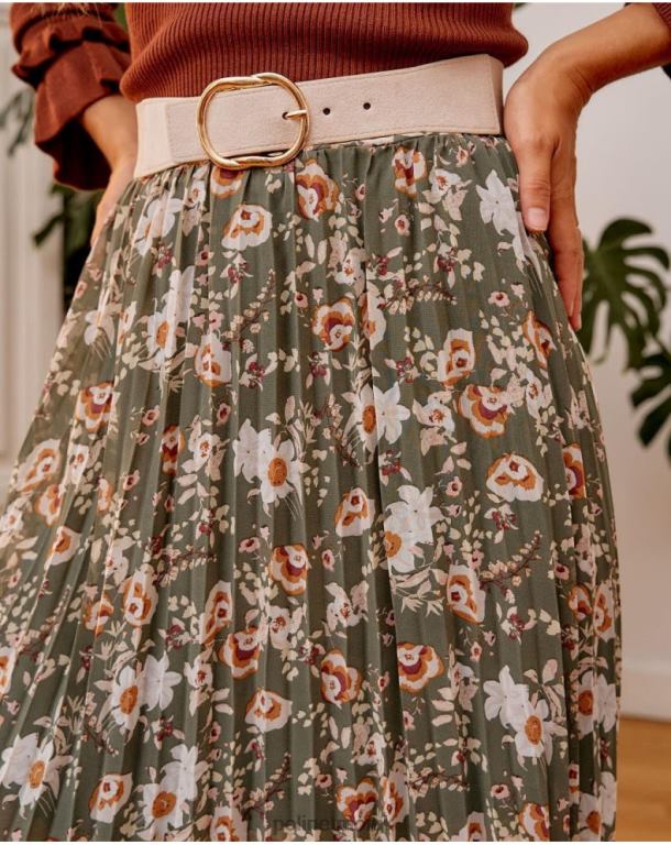 Clothing Polin et moi Pleated skirt Dunia Kaki J4DB6299