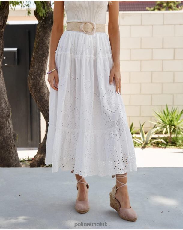 Clothing Polin et moi Sandra Midi Skirt white J4DB6296