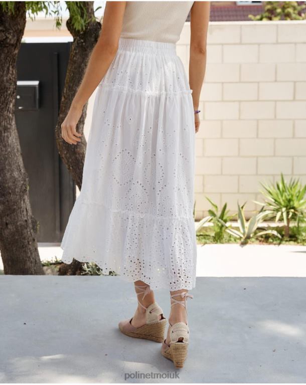 Clothing Polin et moi Sandra Midi Skirt white J4DB6296