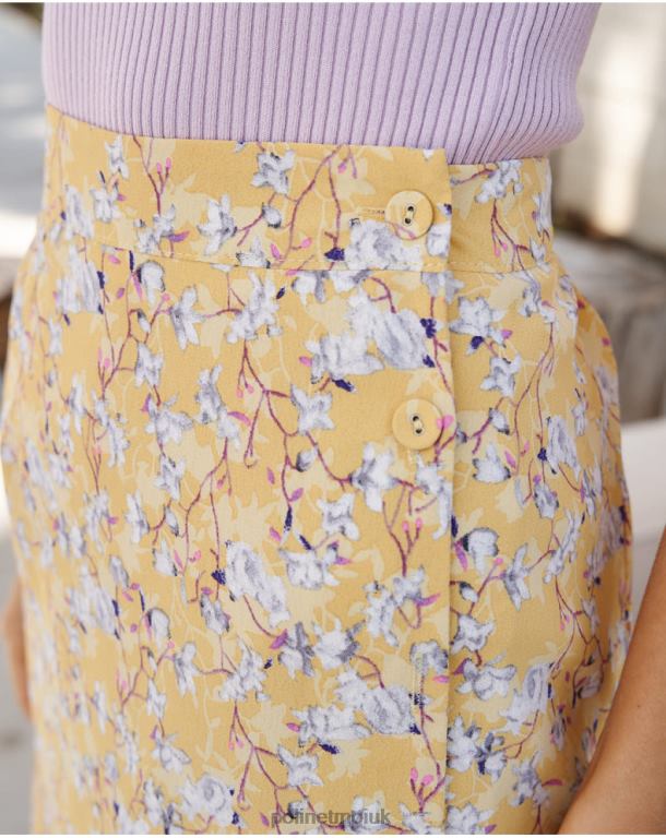 Clothing Polin et moi Skirt Flowers Genevieve YELLOW J4DB6297
