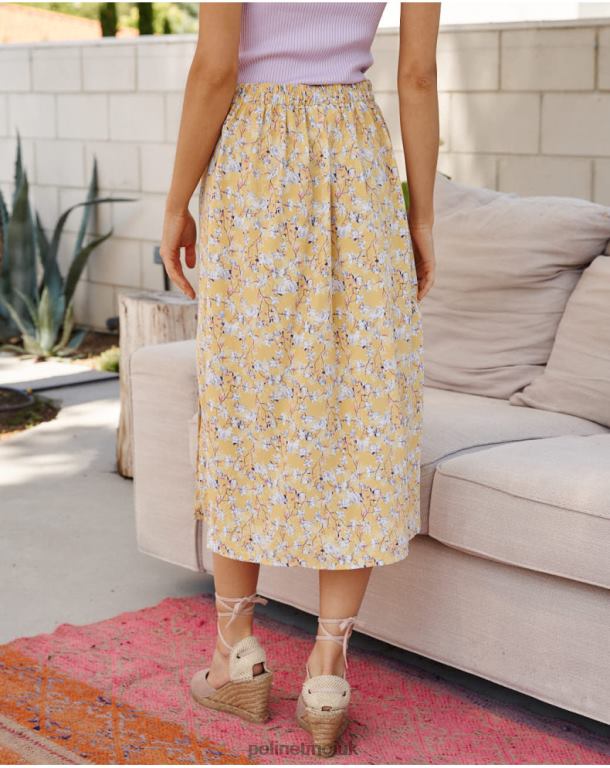Clothing Polin et moi Skirt Flowers Genevieve YELLOW J4DB6297