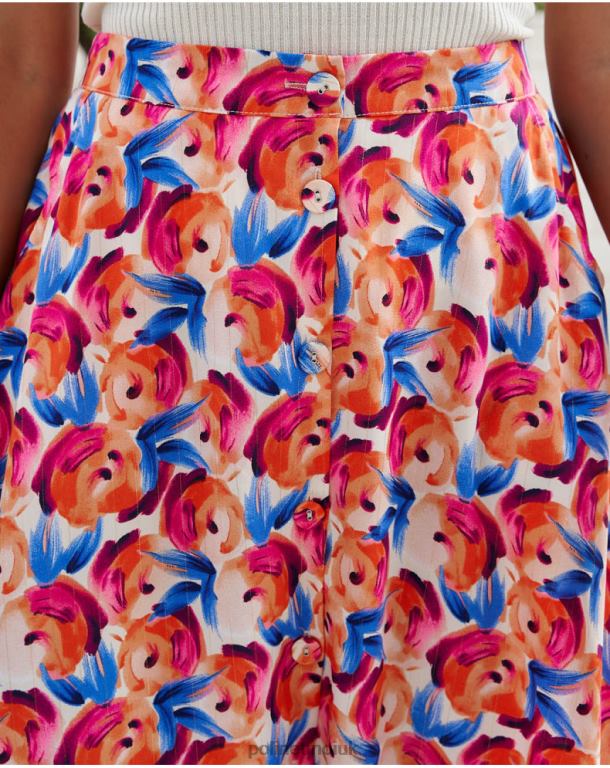 Clothing Polin et moi Skirt Flowers Hannah ORANGE J4DB6320