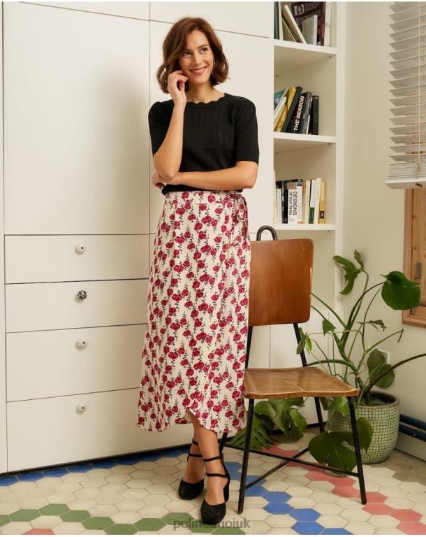 Clothing Polin et moi Skirt Flowers Patricia cherry J4DB6311