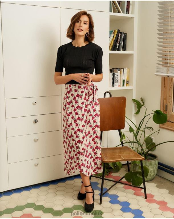 Clothing Polin et moi Skirt Flowers Patricia cherry J4DB6311