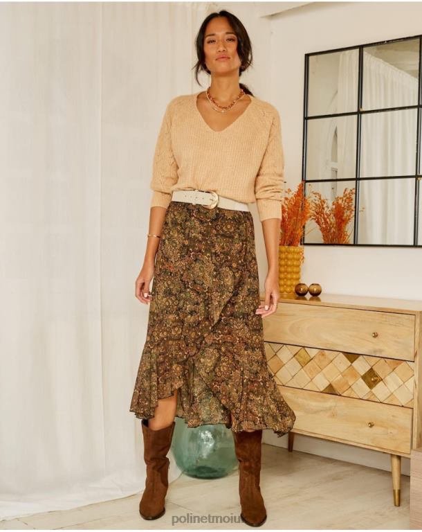 Clothing Polin et moi Skirt Ruffle Shepherdess Kaki J4DB6321