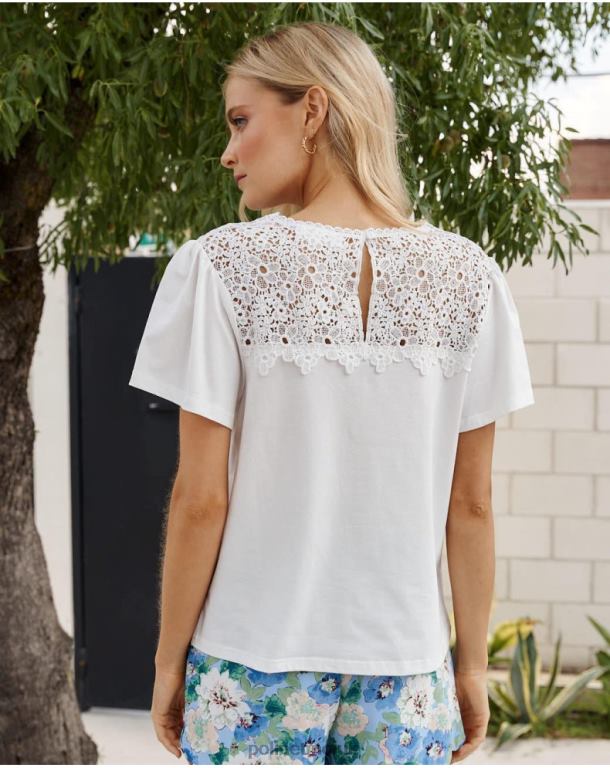 Clothing Polin et moi Calada Luana T-shirt white J4DB6242