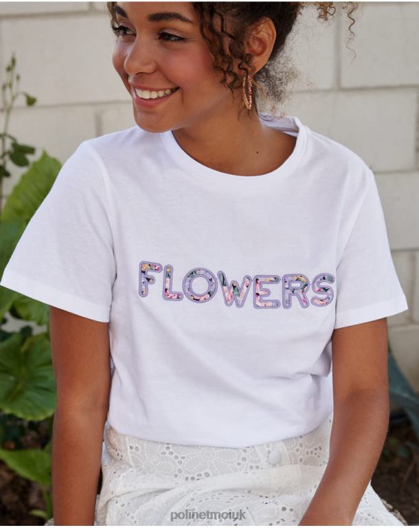 Clothing Polin et moi Flowers Bela T-shirt white J4DB6250