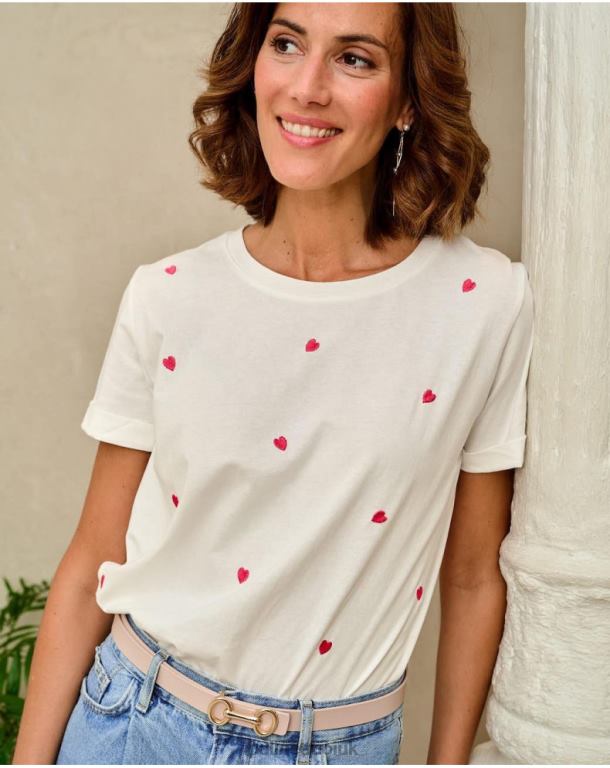 Clothing Polin et moi Idoya Hearts T-shirt WHITE J4DB6282
