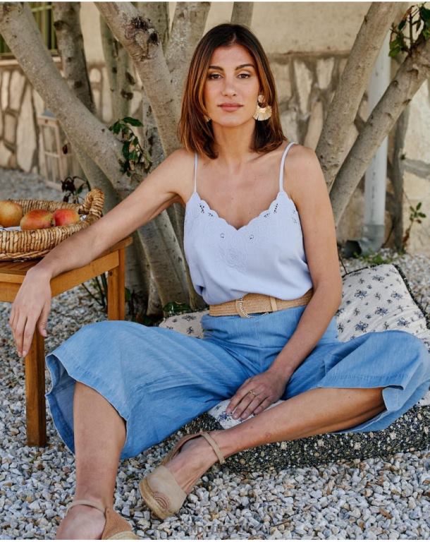 Clothing Polin et moi Malala Embroidery Top Celestial J4DB6264