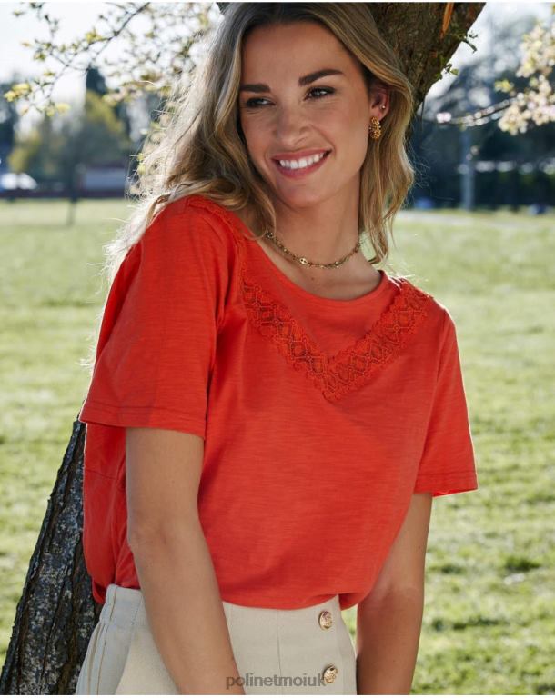 Clothing Polin et moi Paty T-shirt coral J4DB6278