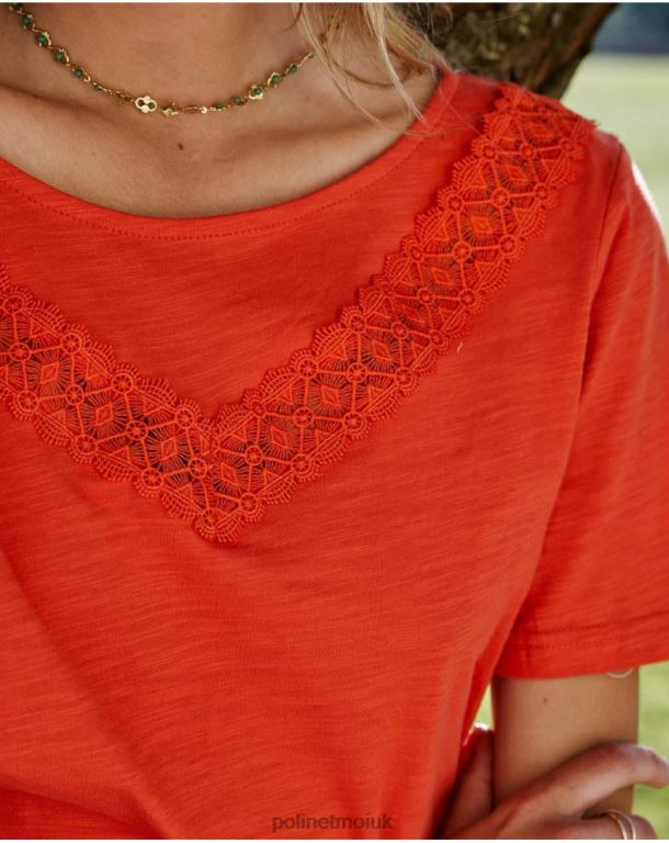 Clothing Polin et moi Paty T-shirt coral J4DB6278