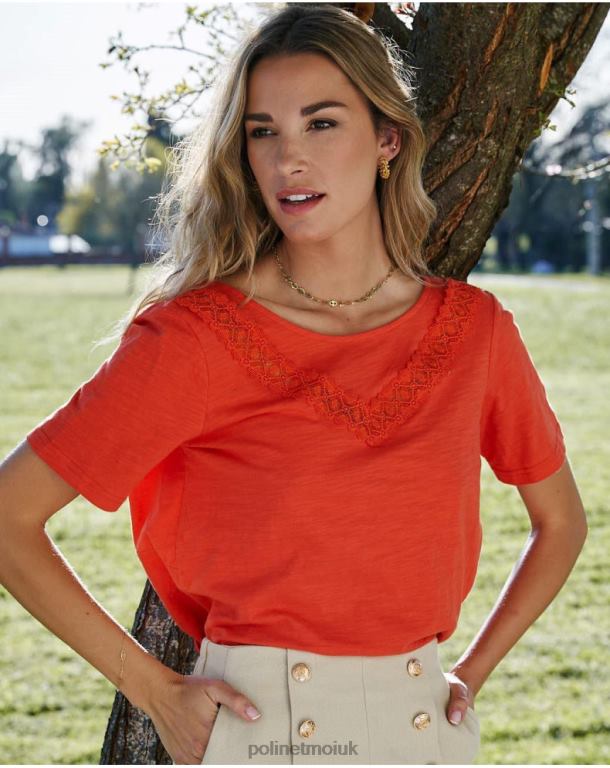 Clothing Polin et moi Paty T-shirt coral J4DB6278