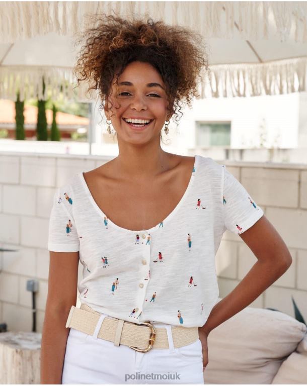 Clothing Polin et moi People Bego T-shirt white J4DB6238