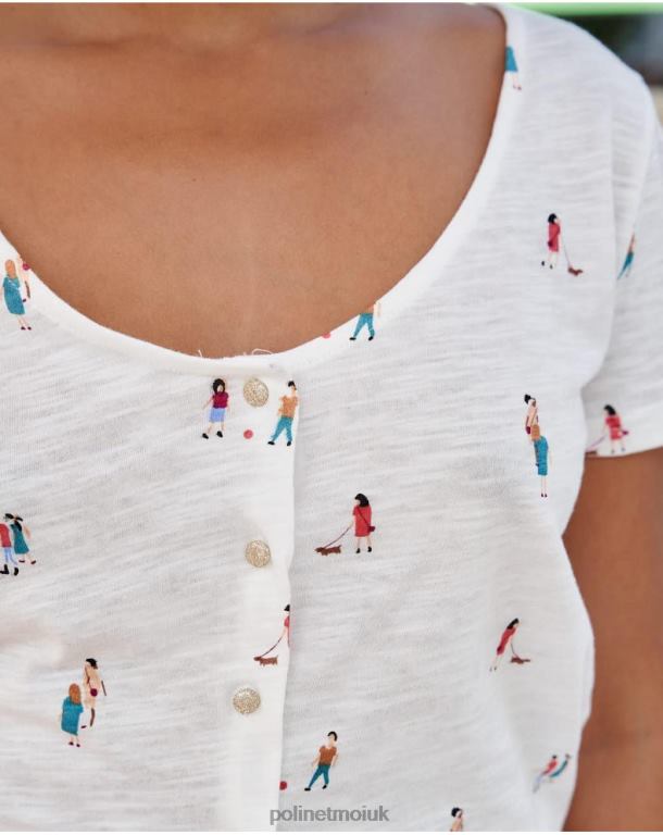 Clothing Polin et moi People Bego T-shirt white J4DB6238