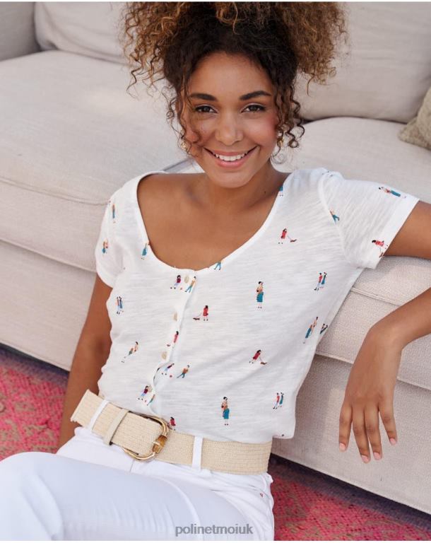 Clothing Polin et moi People Bego T-shirt white J4DB6238