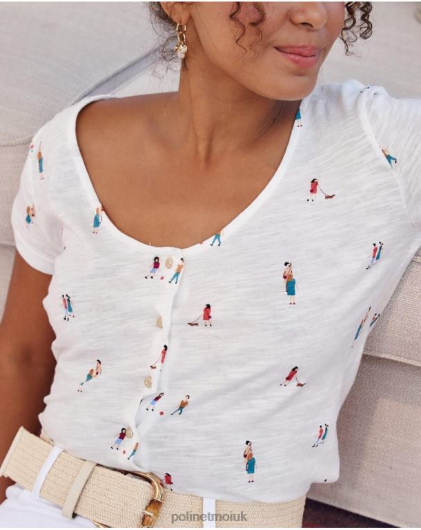 Clothing Polin et moi People Bego T-shirt white J4DB6238
