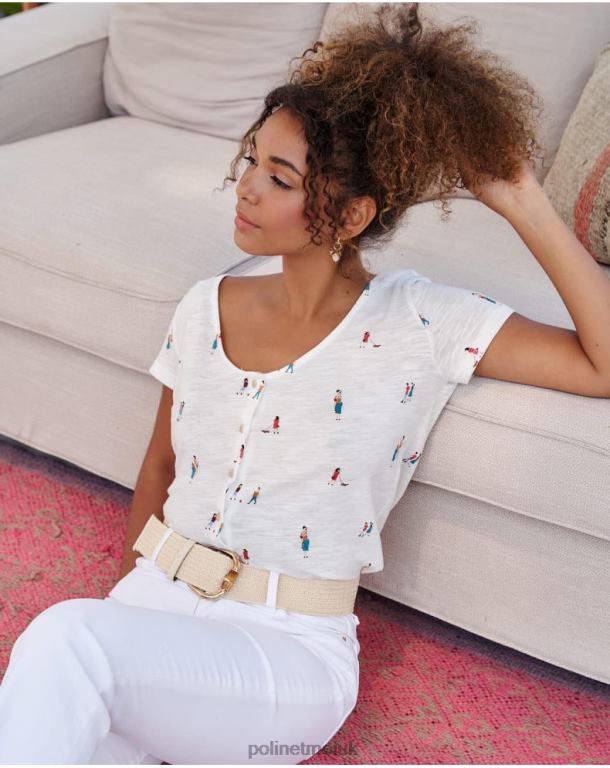 Clothing Polin et moi People Bego T-shirt white J4DB6238