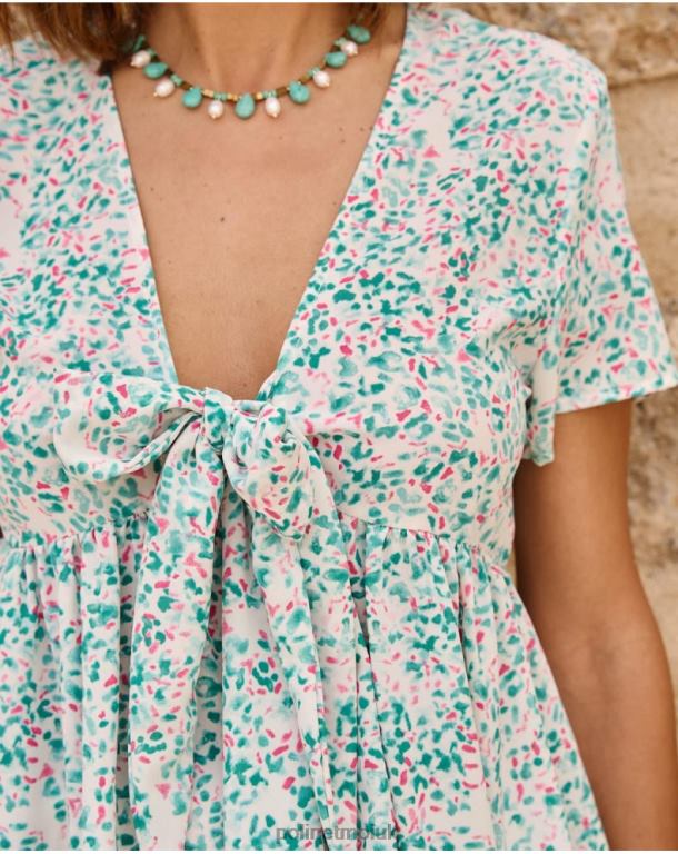 Clothing Polin et moi Top Bow Esmeralda Turquoise J4DB6241