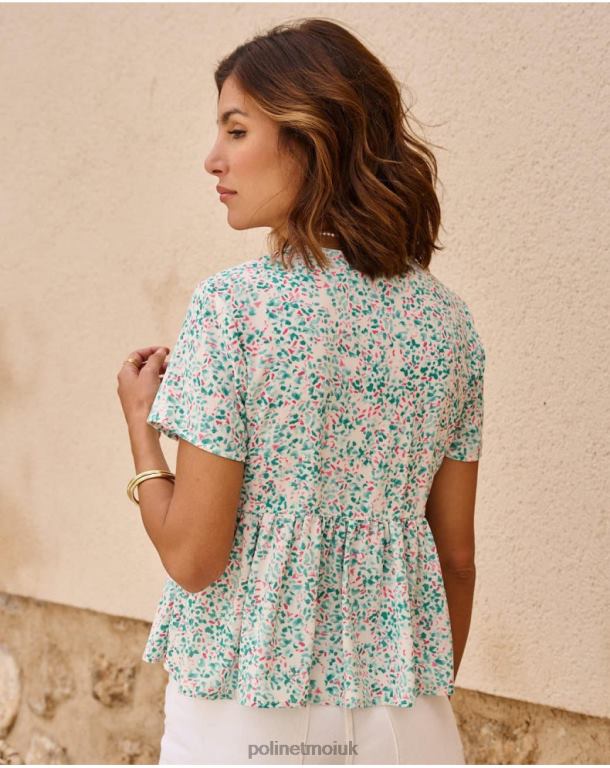 Clothing Polin et moi Top Bow Esmeralda Turquoise J4DB6241