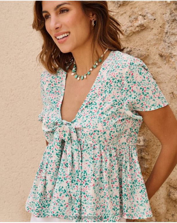 Clothing Polin et moi Top Bow Esmeralda Turquoise J4DB6241