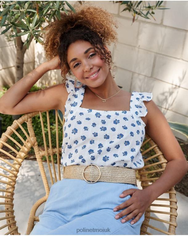 Clothing Polin et moi Top Flowers Selene denim J4DB6244