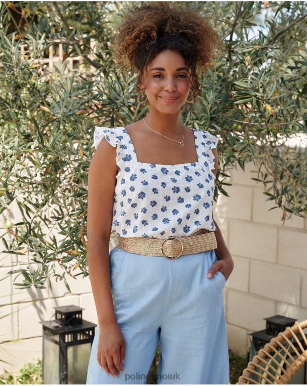 Clothing Polin et moi Top Flowers Selene denim J4DB6244